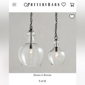 NIB Pottery Barn Flynn small recycled glass pendant